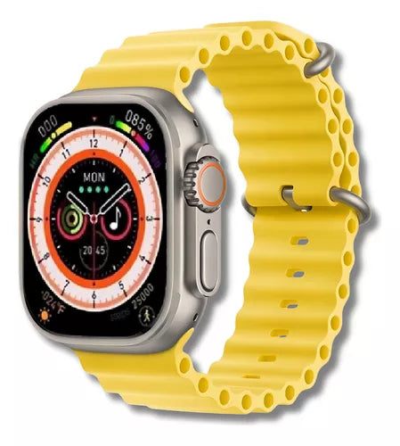 Smartwatch Ultra Pro con 2 correas negro + amarillo