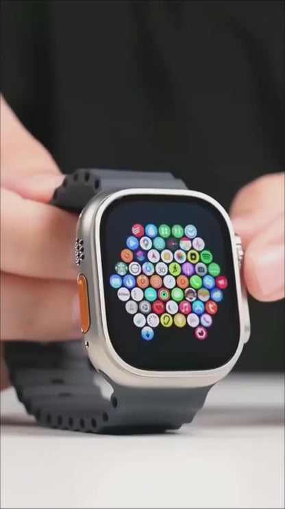 Smartwatch Ultra Pro con 2 correas negro + naranja