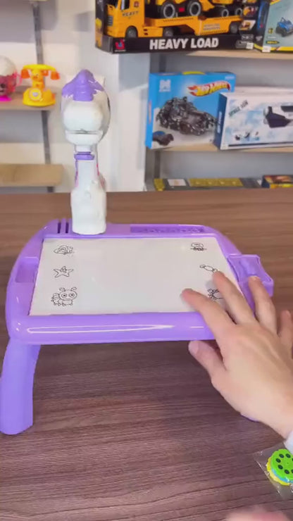 Escritorio de aprendizaje para niños unicornio rosa